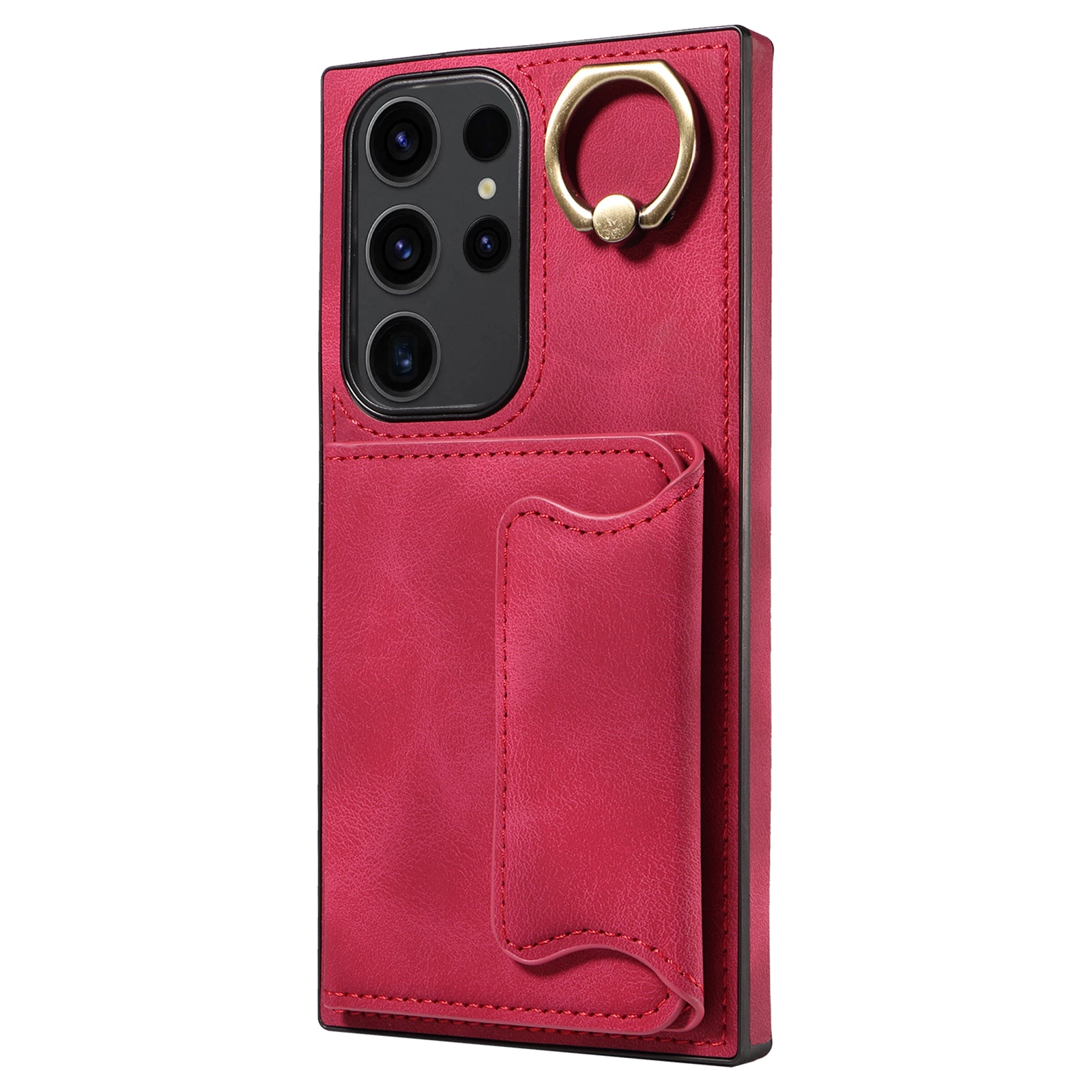 001 For Samsung Galaxy S23 Ultra PU Leather TPU Card Holder Phone Case Ring Kickstand Skin-touch Cover 001 For Samsung Galaxy S23 Ultra PU Leather TPU Card Holder Phone Case Ring Kickstand Skin-touch Cover